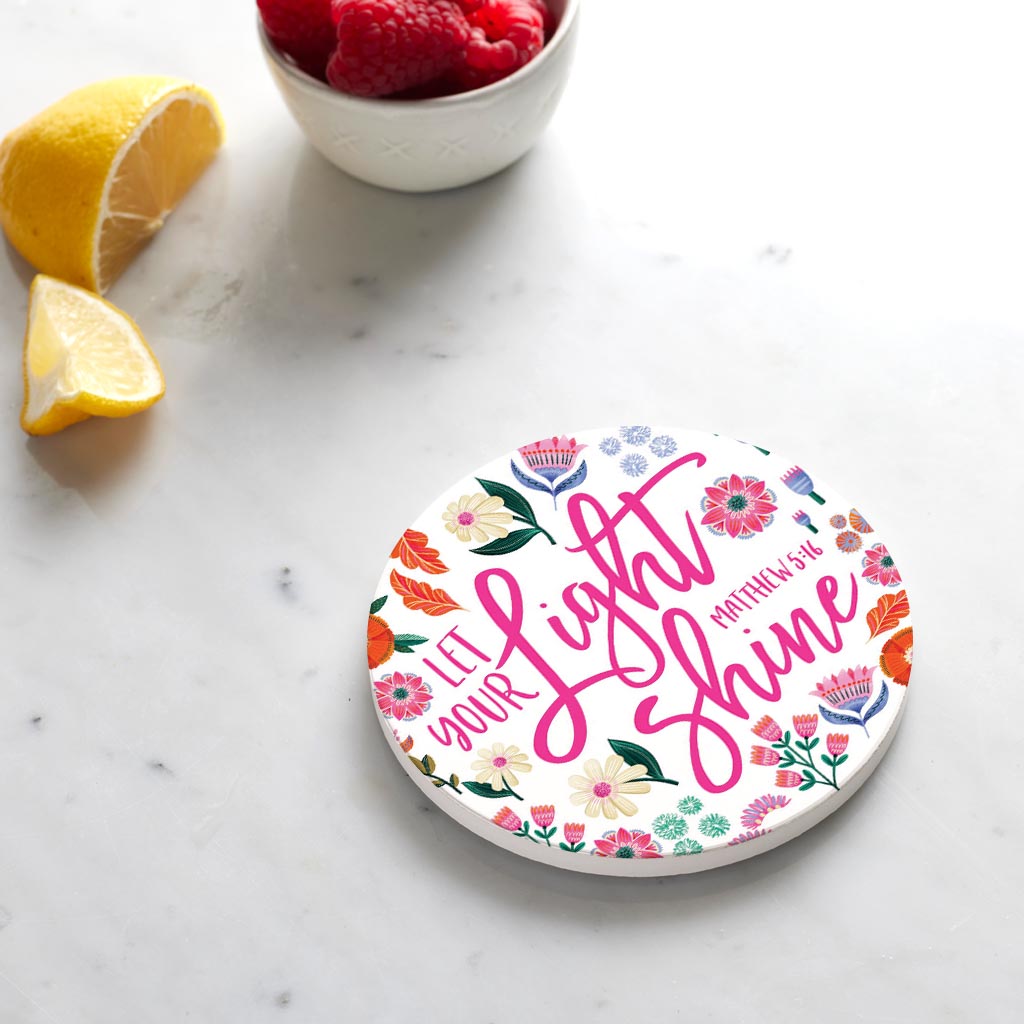 Ceramic Round Coaster-Radiant Hope Let Your Light Shine -4