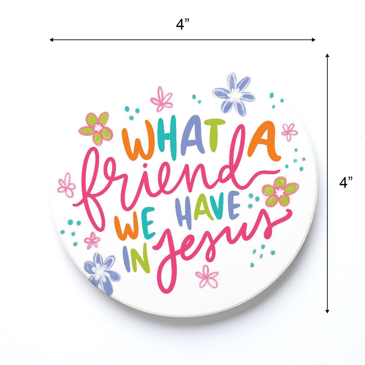 Ceramic Round Coaster-What A Friend We Have In Jesus -3