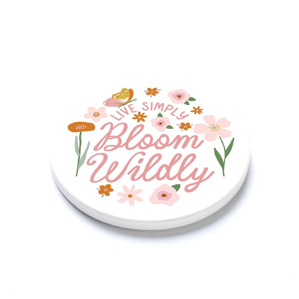 Ceramic Round Coaster-Spring Live Simply Bloom Wildly