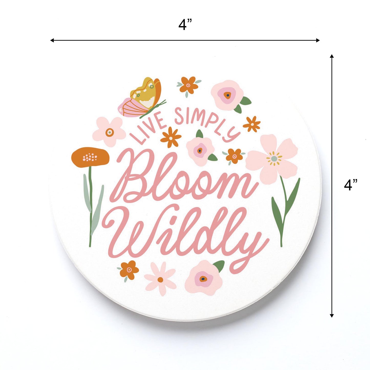 Ceramic Round Coaster-Spring Live Simply Bloom Wildly