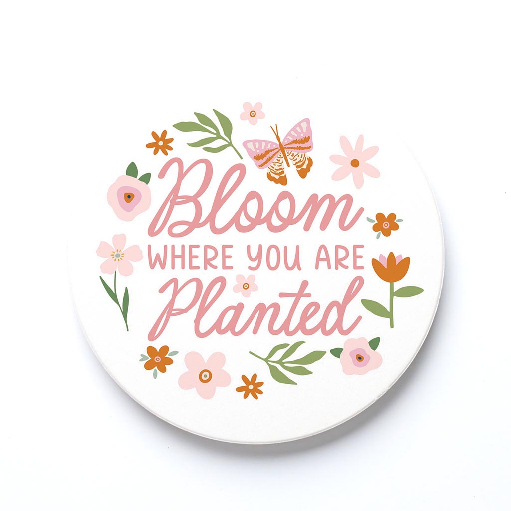 Ceramic Round Coaster-Spring Bloom Where You Are Planted