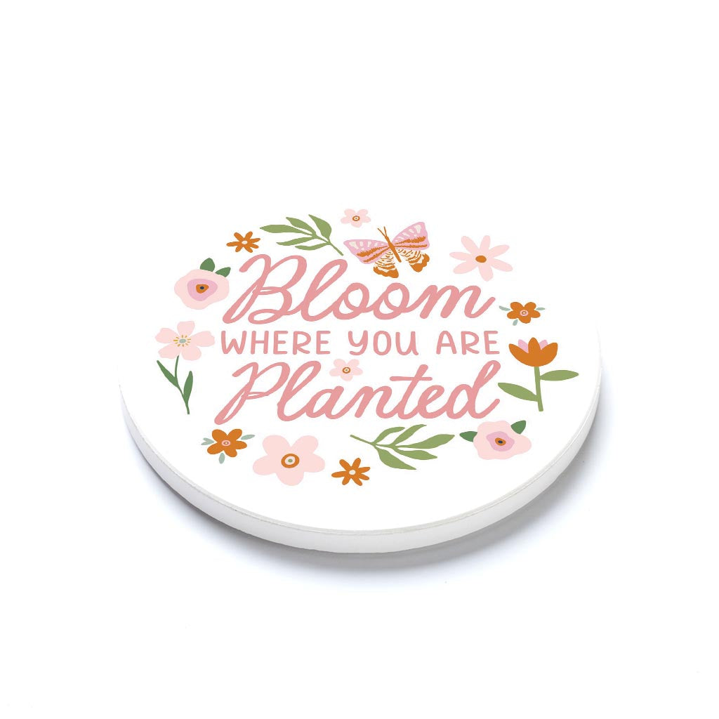 Ceramic Round Coaster-Spring Bloom Where You Are Planted