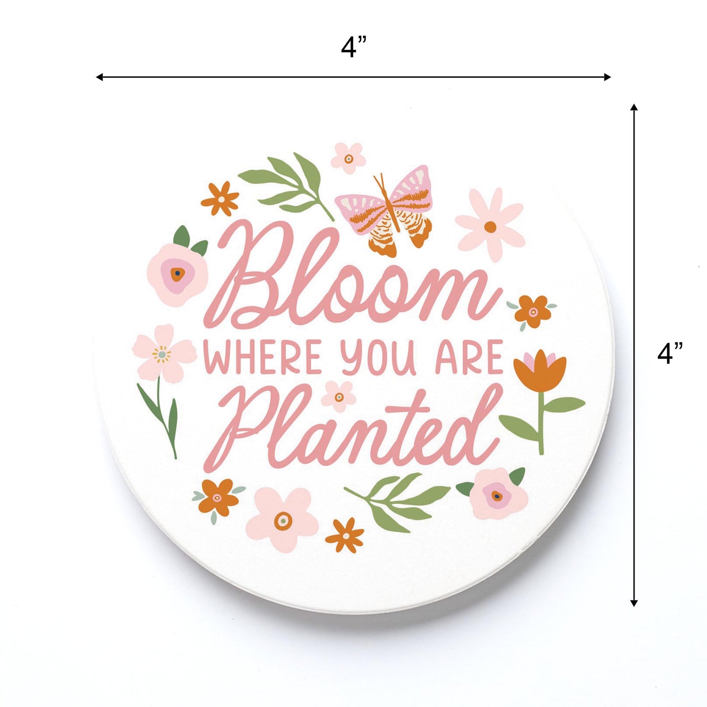 Ceramic Round Coaster-Spring Bloom Where You Are Planted