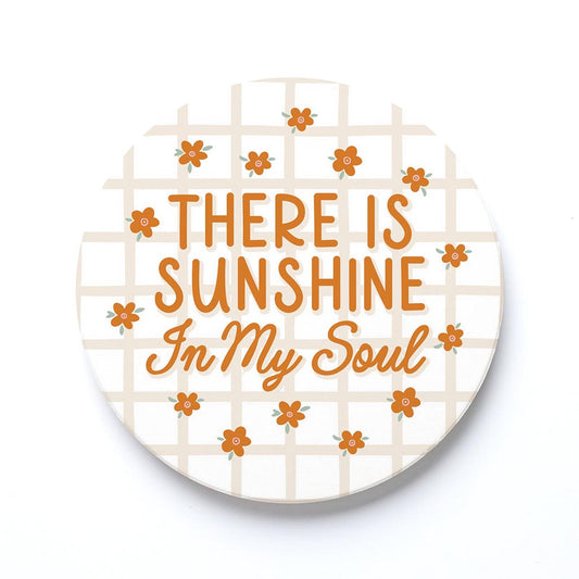 Ceramic Round Coaster-Spring There Is Sunshine