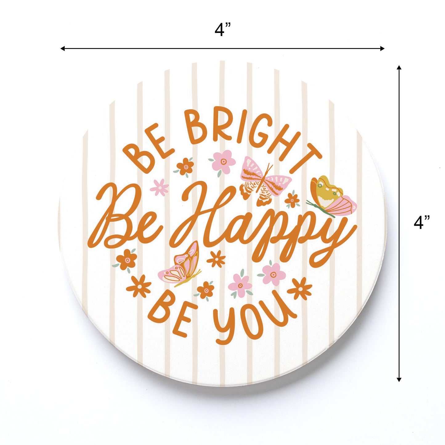 Ceramic Round Coaster-Spring Be Bright Be Happy