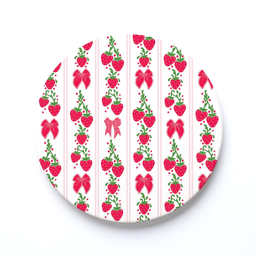 Ceramic Round Coaster-Strawberry Parlor -0
