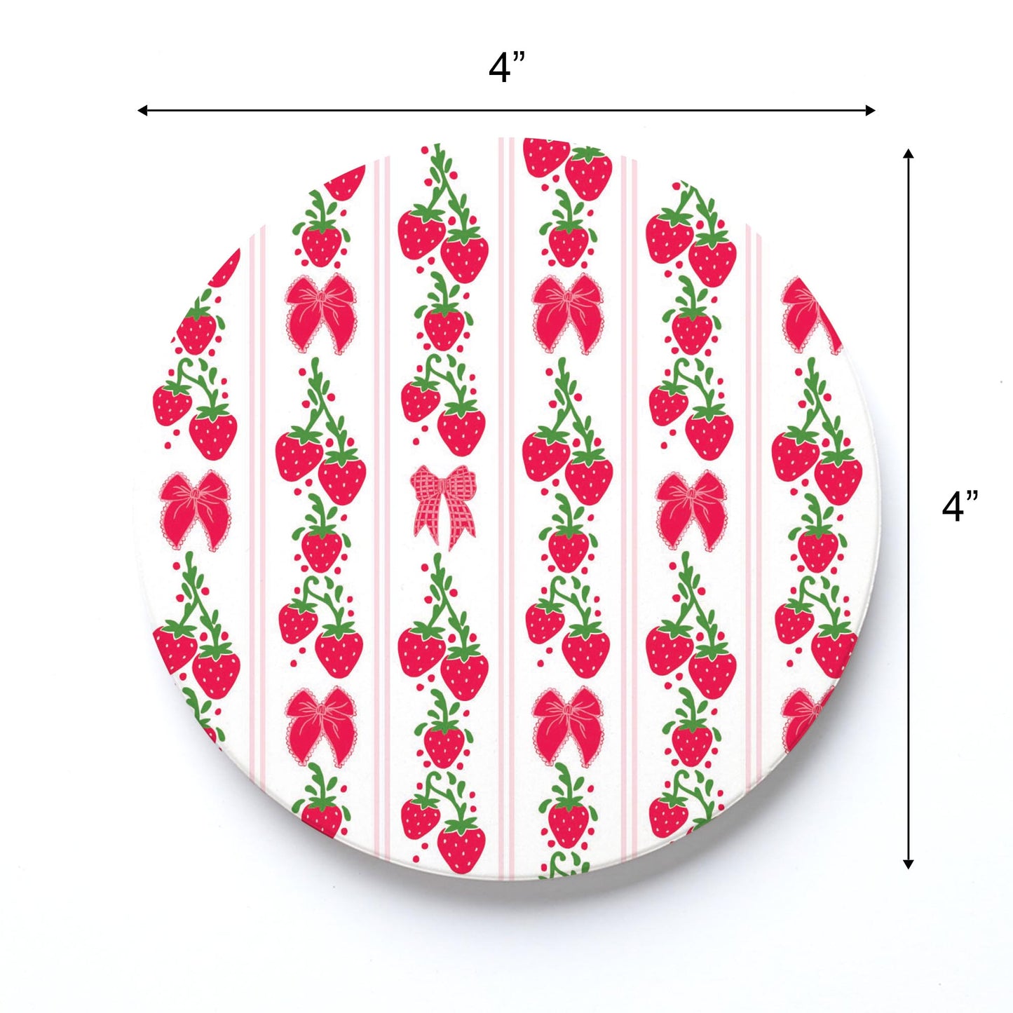 Ceramic Round Coaster-Strawberry Parlor -3