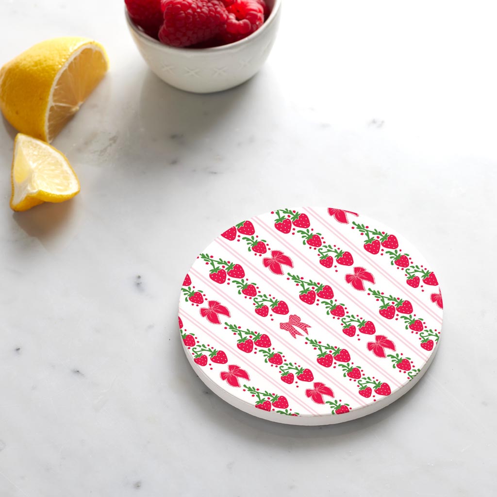 Ceramic Round Coaster-Strawberry Parlor -4