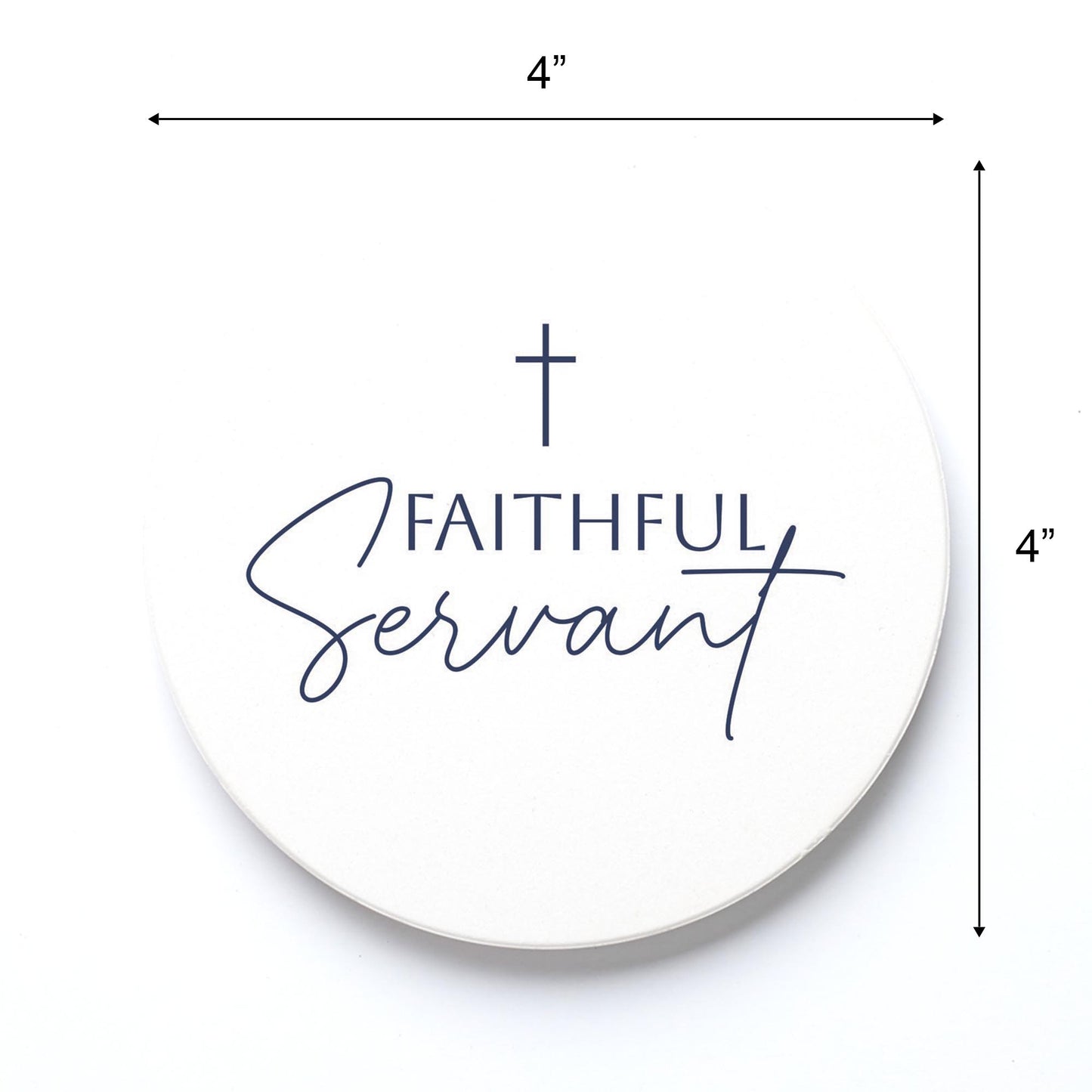 Ceramic Round Coaster-Minimalistic Faithful Servant -3