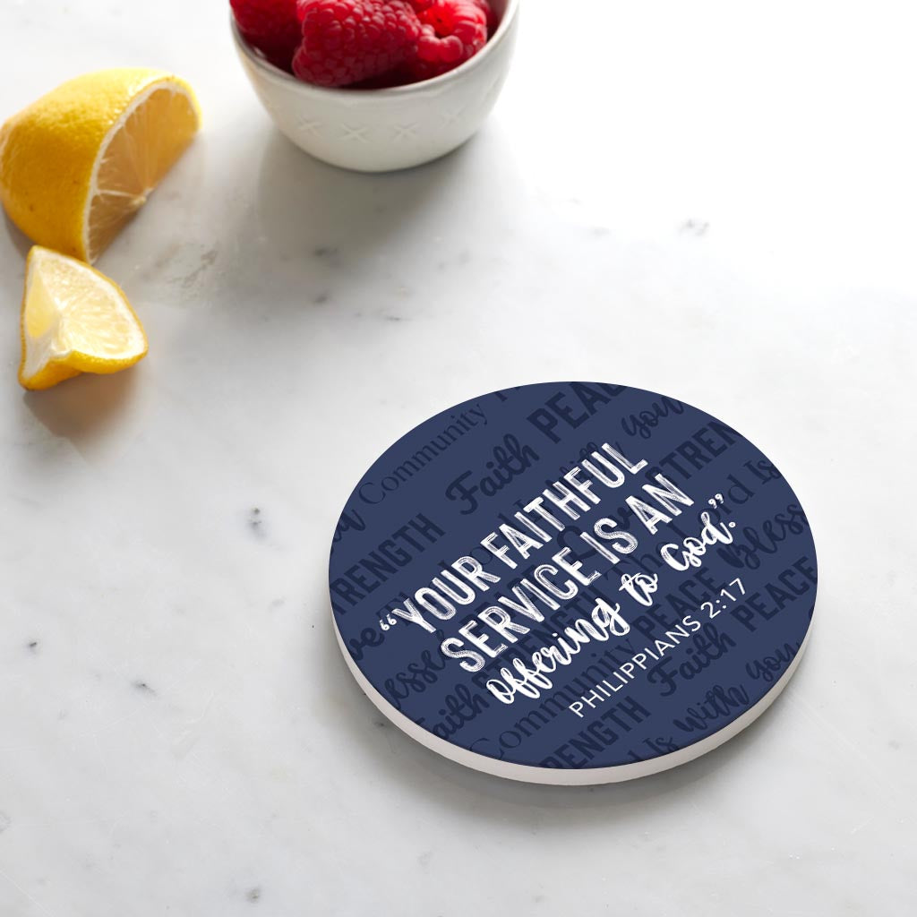 Ceramic Round Coaster-An Offerning To God -4