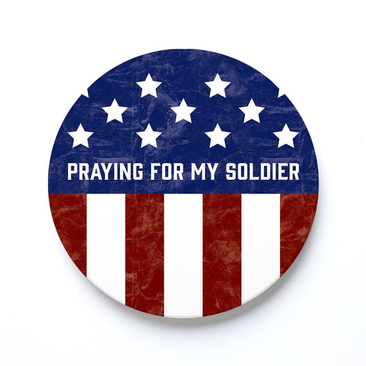 Ceramic Round Coaster-Military Praying For My Soldier -0