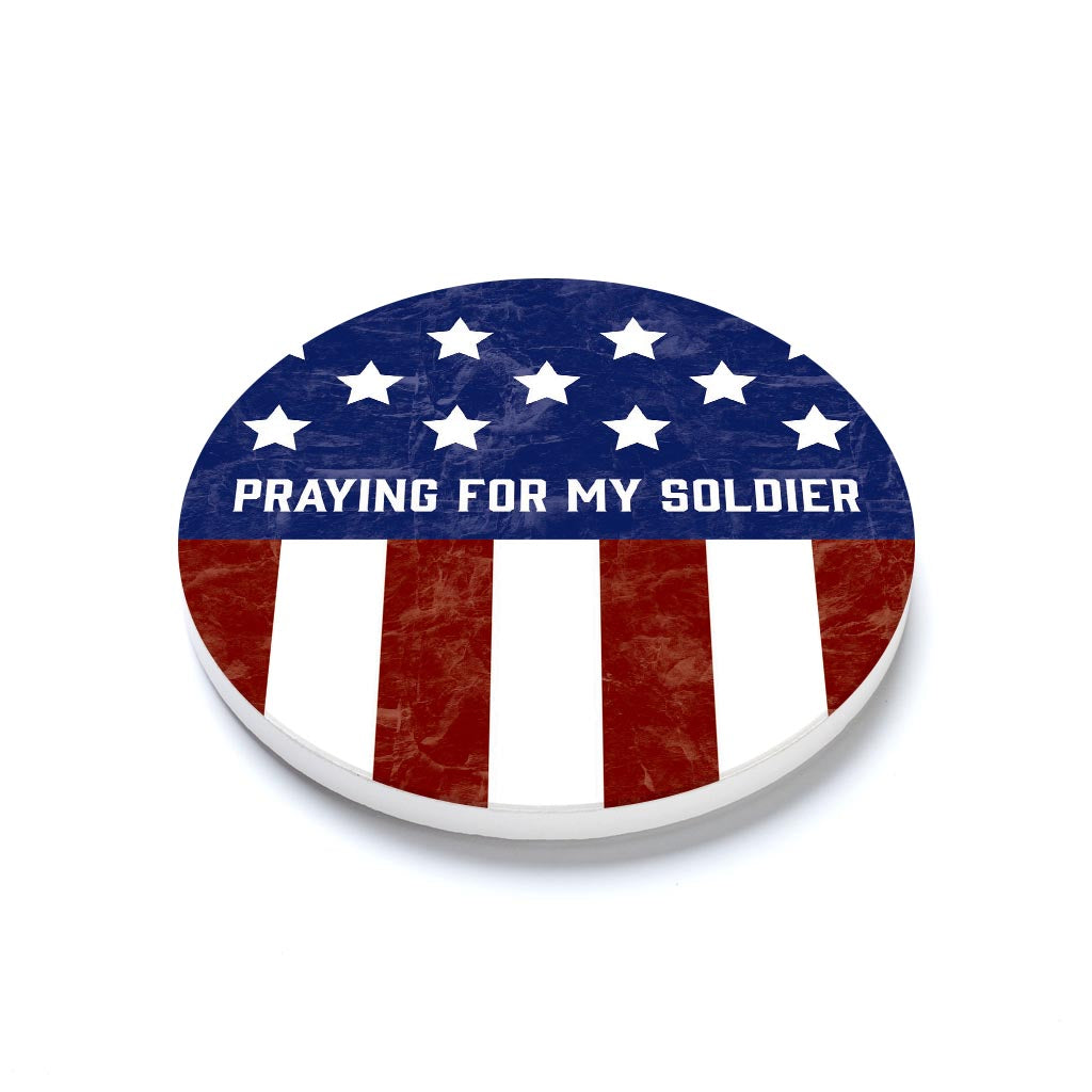 Ceramic Round Coaster-Military Praying For My Soldier -1