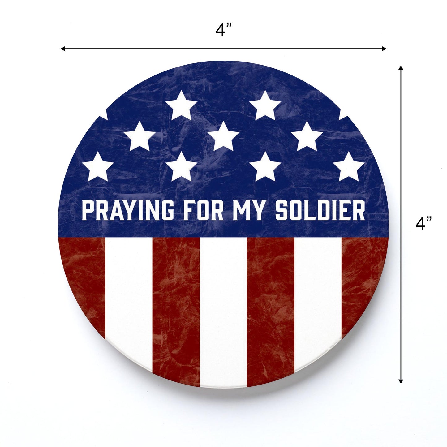 Ceramic Round Coaster-Military Praying For My Soldier -3