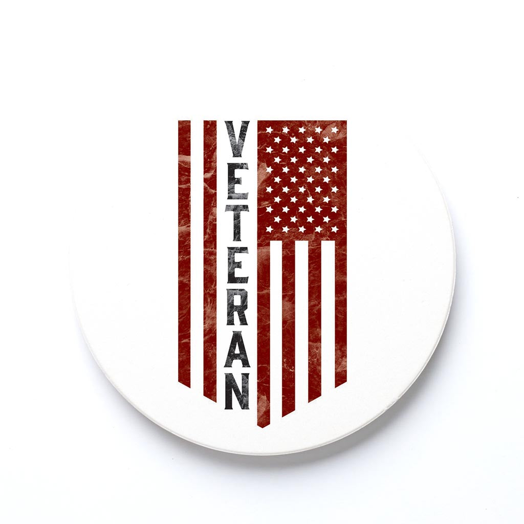 Ceramic Round Coaster-Military Veteran -0