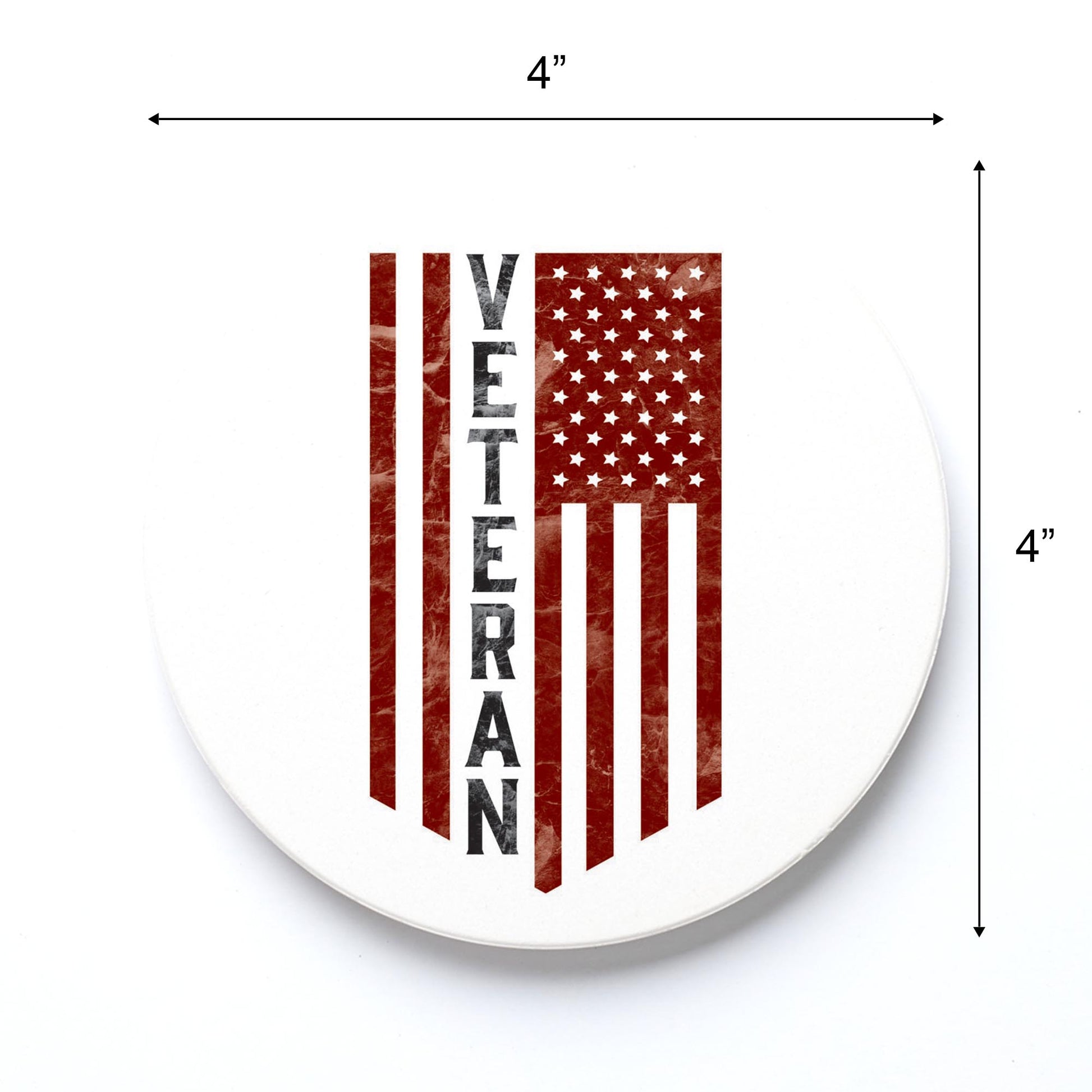 Ceramic Round Coaster-Military Veteran -3