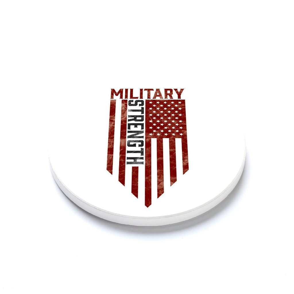 Ceramic Round Coaster-Military Strength -1