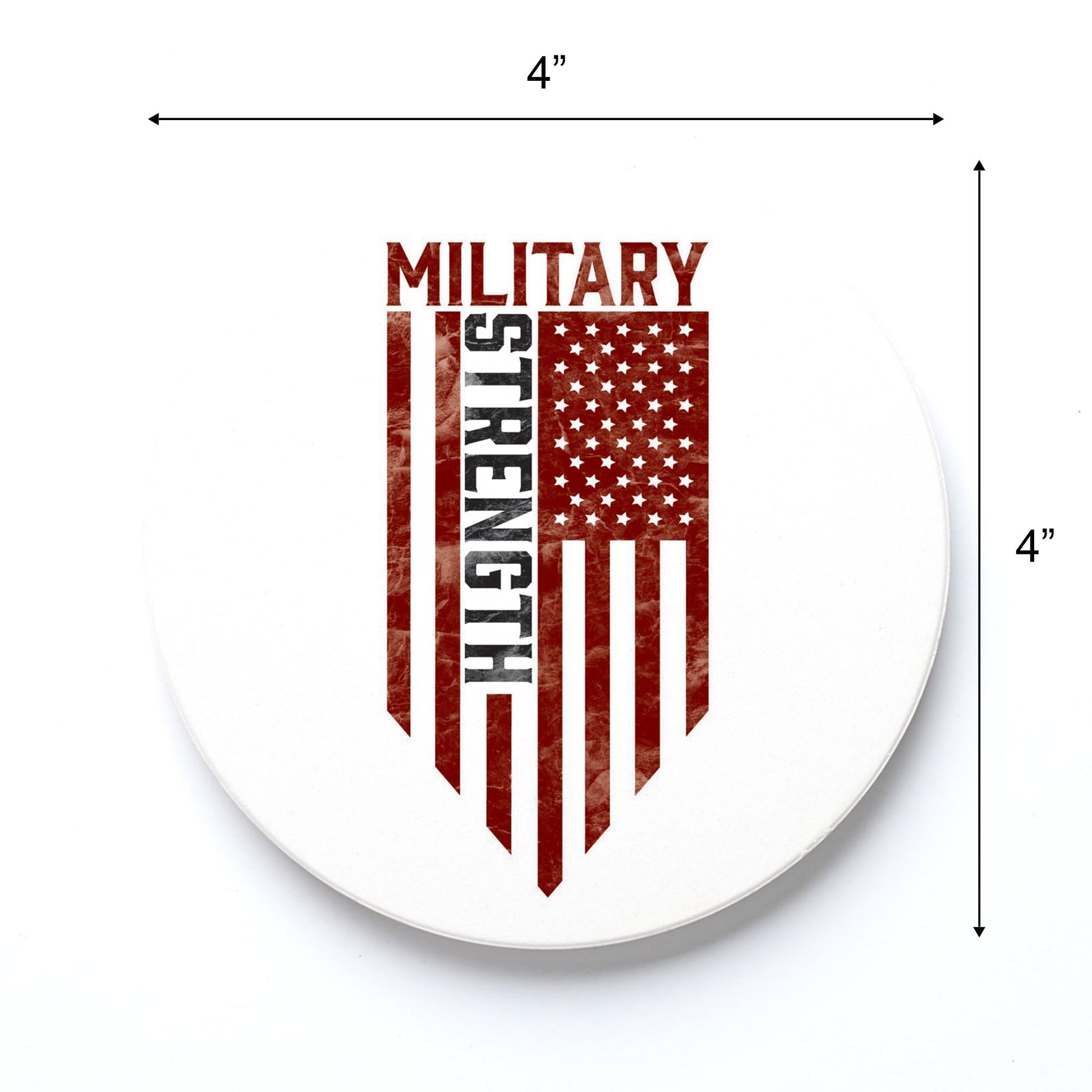 Ceramic Round Coaster-Military Strength -3