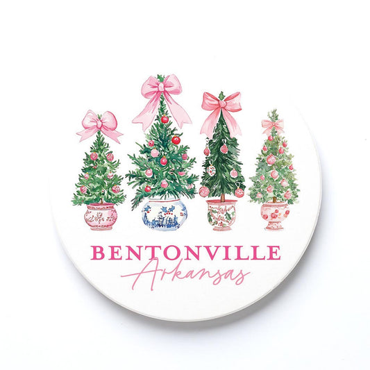 Ceramic Round Coaster-Love+Local Blush & Baubles - A Grand Millennial Christmas -0