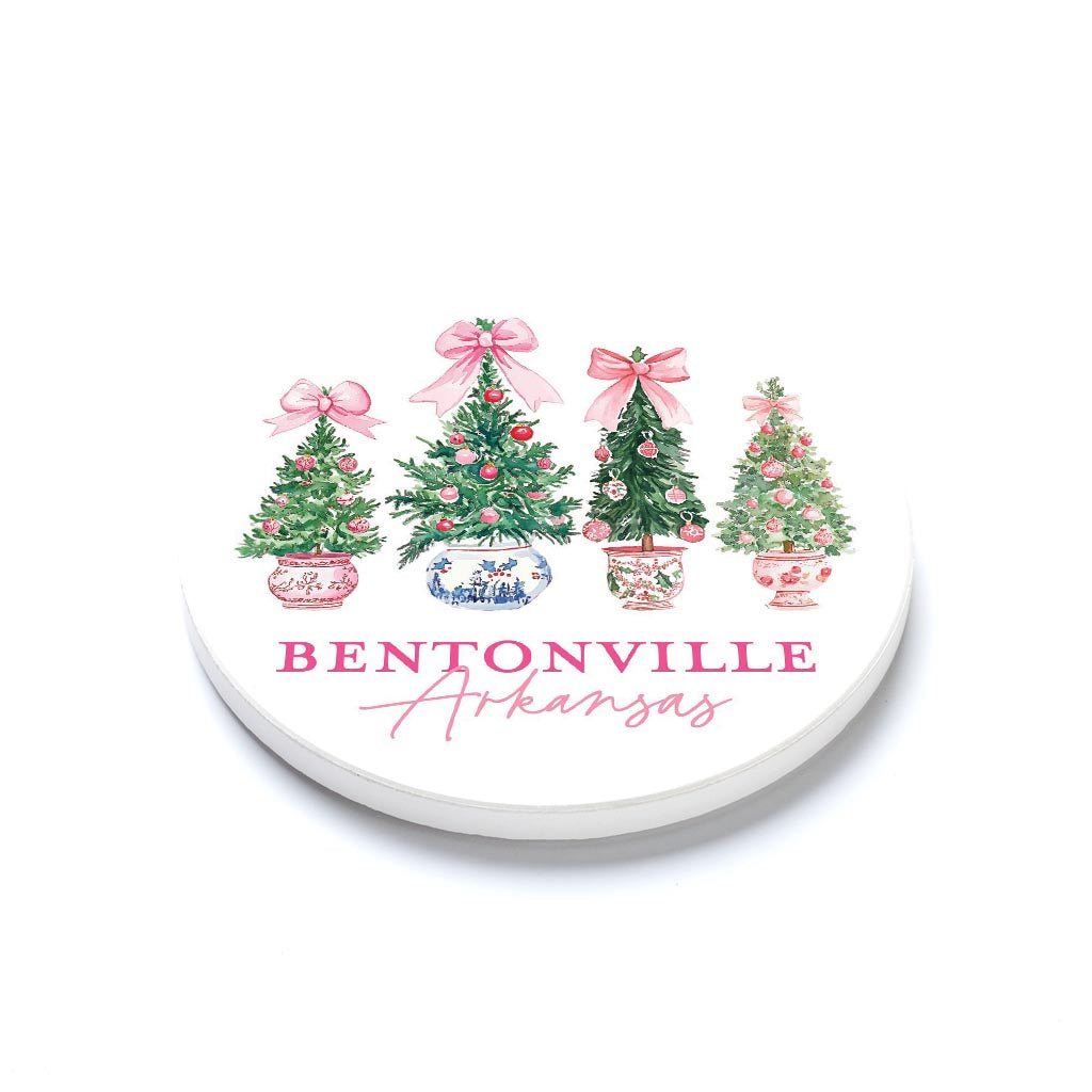 Ceramic Round Coaster-Love+Local Blush & Baubles - A Grand Millennial Christmas -1