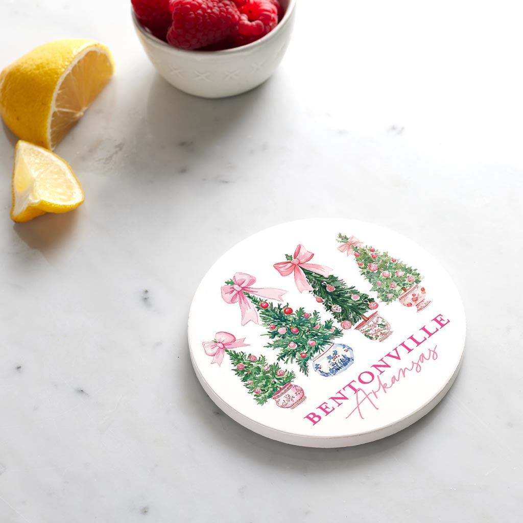 Ceramic Round Coaster-Love+Local Blush & Baubles - A Grand Millennial Christmas -3