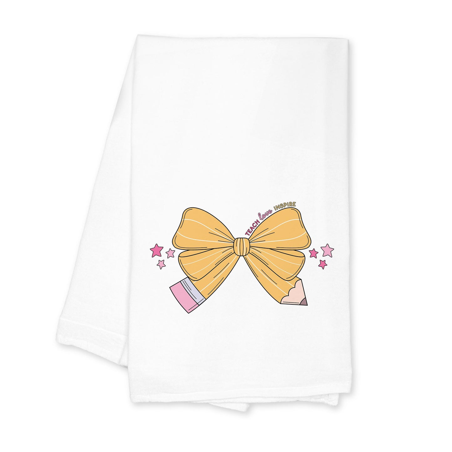 Cotton Tea Towel White-Classroom Coquette Teach Love Inspire -0