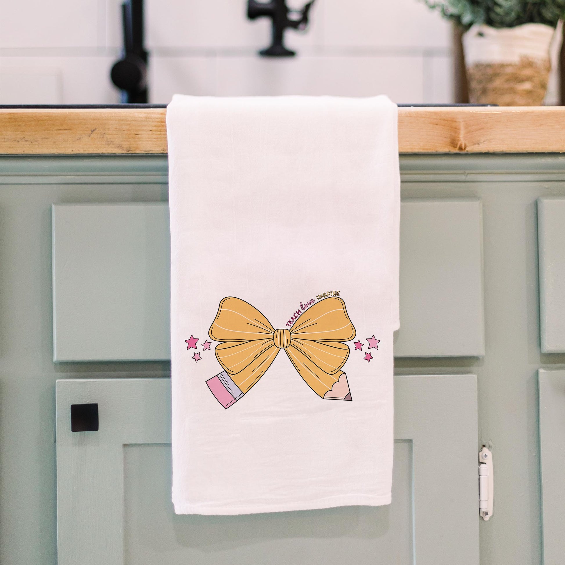 Cotton Tea Towel White-Classroom Coquette Teach Love Inspire -3