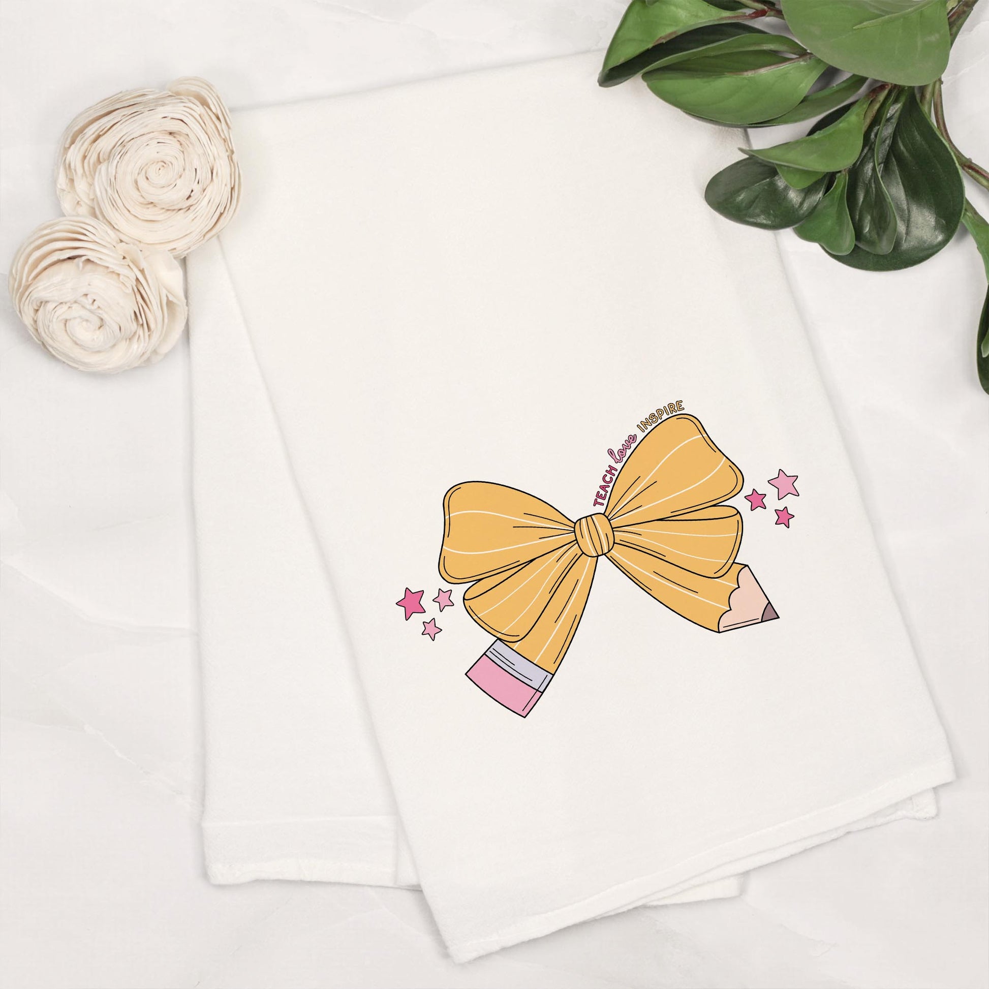 Cotton Tea Towel White-Classroom Coquette Teach Love Inspire -6