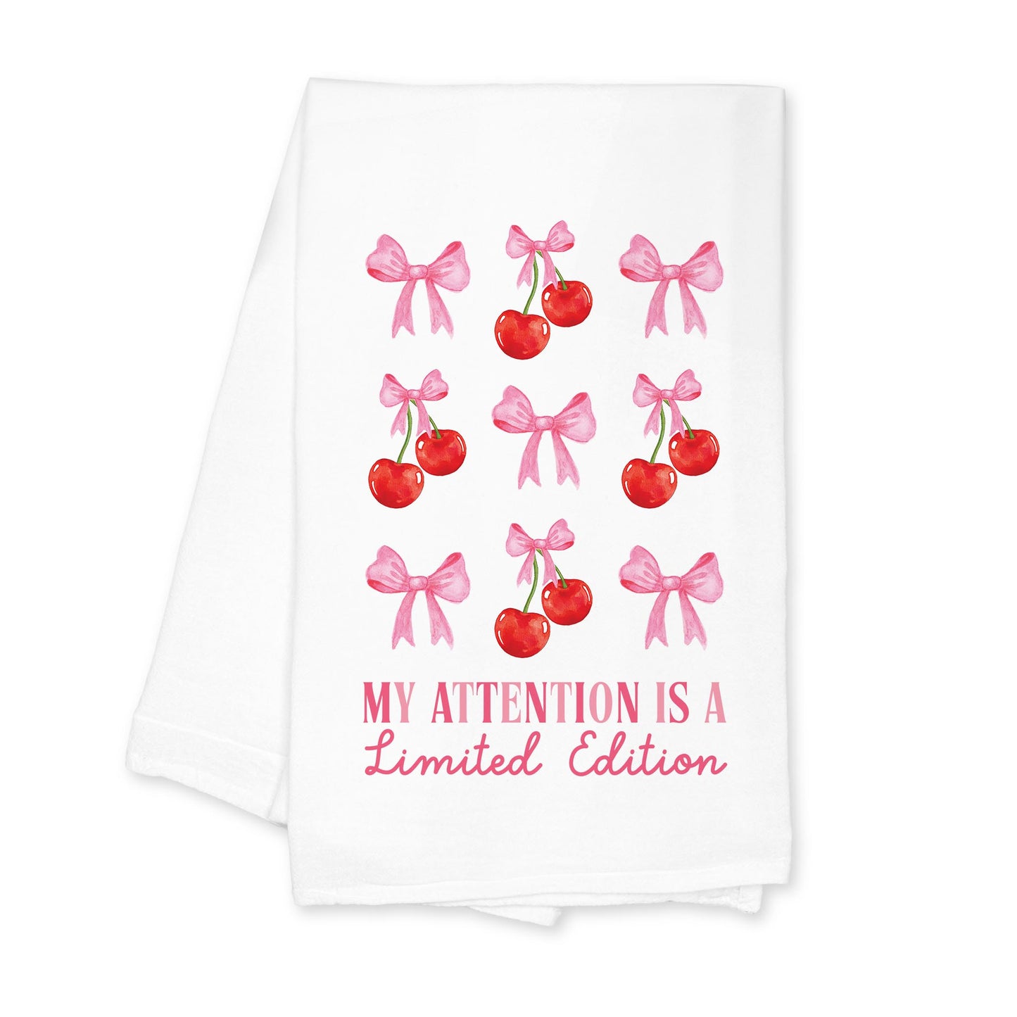 Cotton Tea Towel White-My Attention Is A Limited Edition