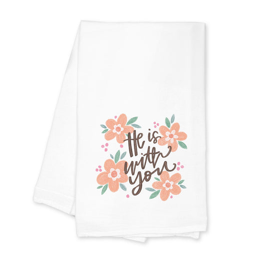 Cotton Tea Towel White-He Is With You