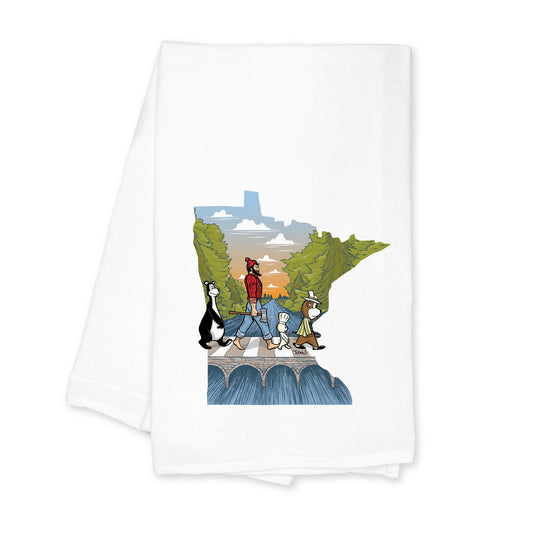 Cotton Tea Towel White-Minnesota Abbey Road