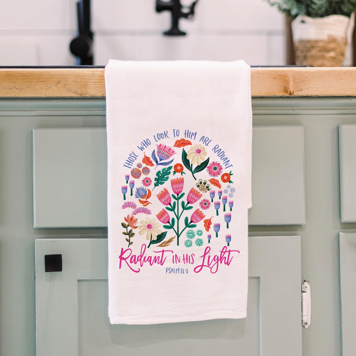 Cotton Tea Towel White-Radiant Hope Those Who Look To Him -3