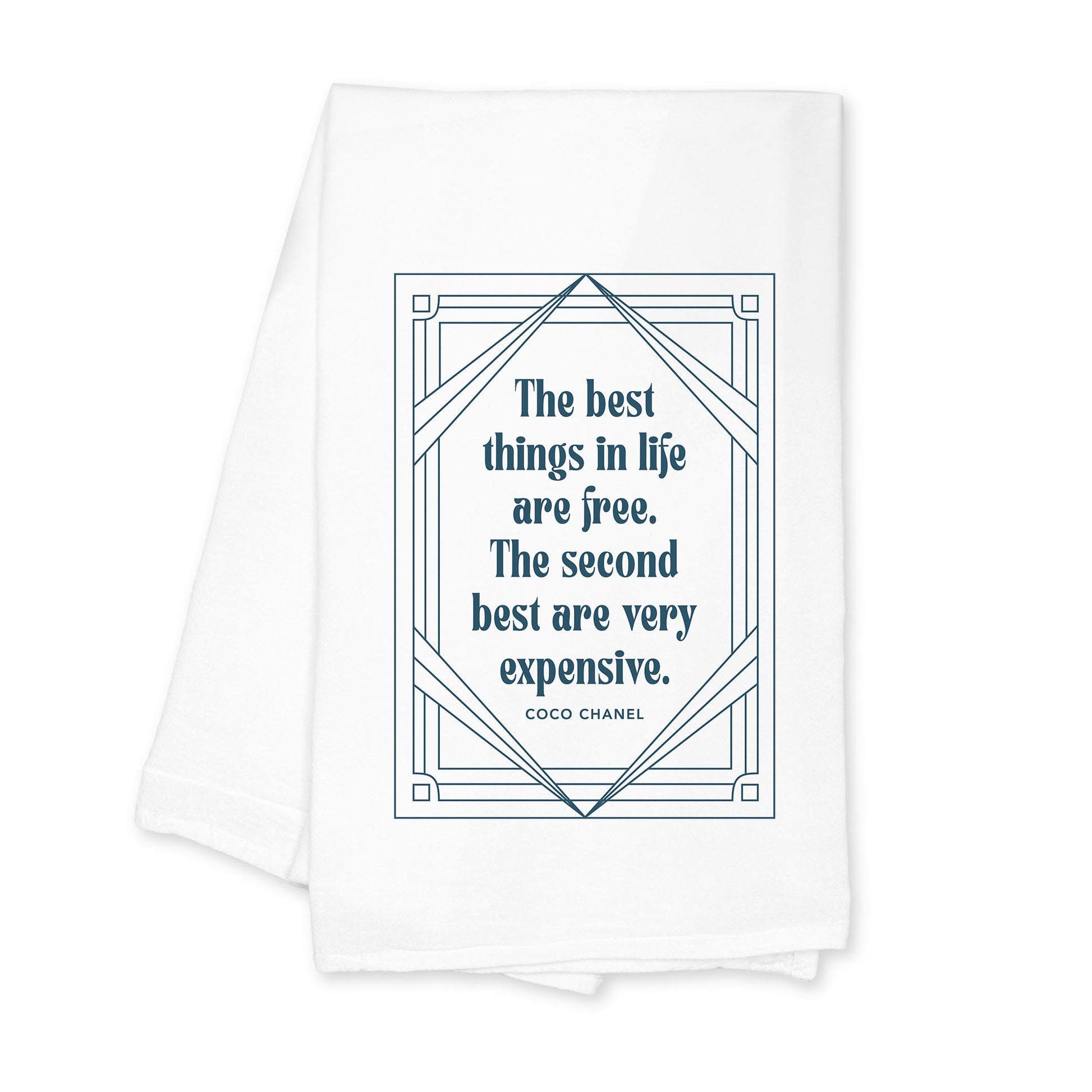 Cotton Tea Towel White-Art Deco The Best Things In life -0