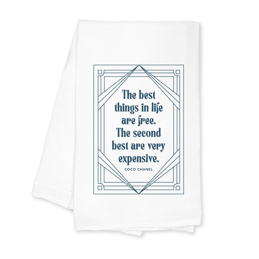 Cotton Tea Towel White-Art Deco The Best Things In life -0