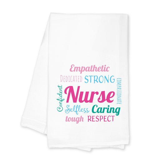 Cotton Tea Towel White-Nursing Words