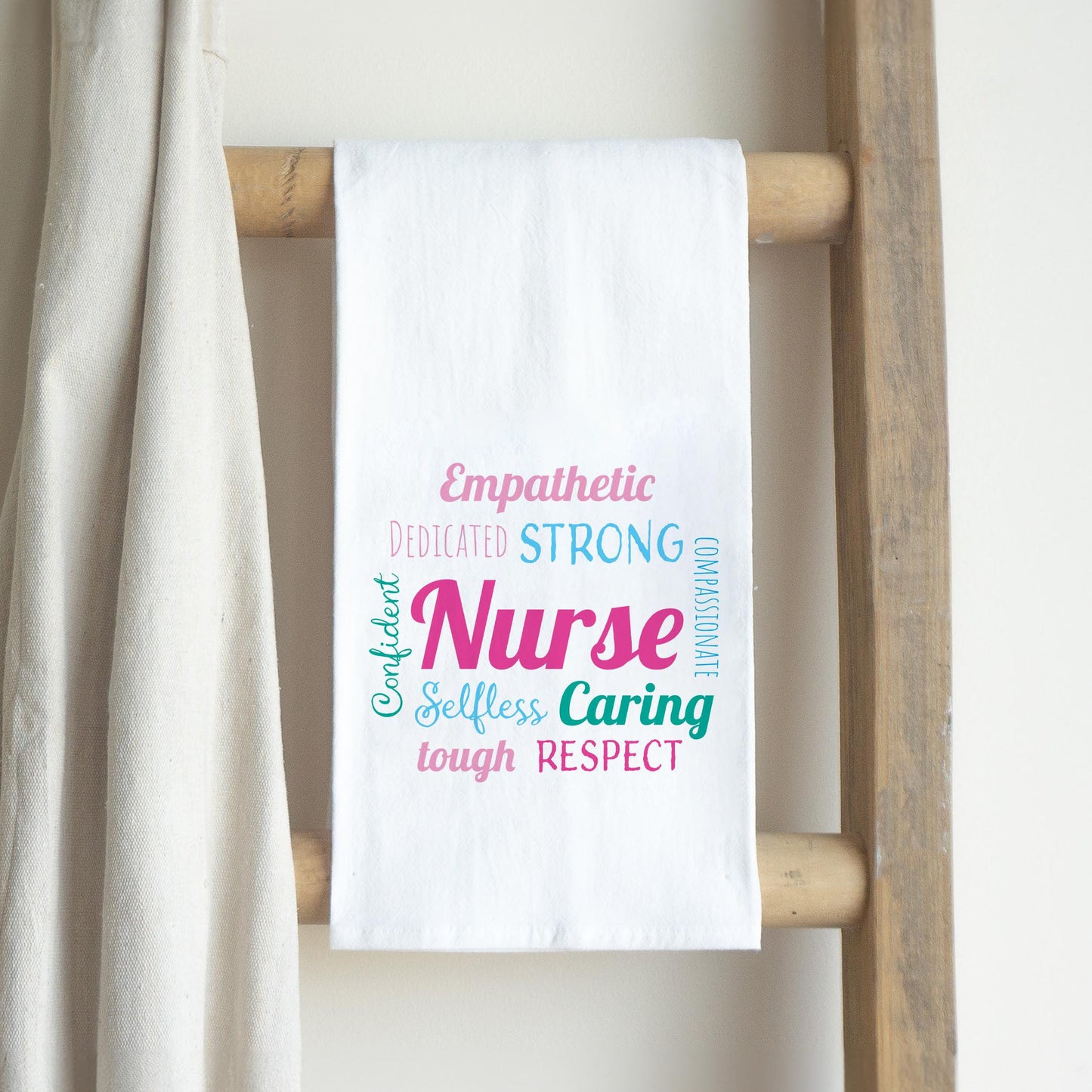 Cotton Tea Towel White-Nursing Words