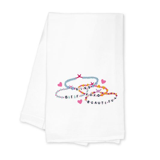 Cotton Tea Towel White-Friendship Bracelets