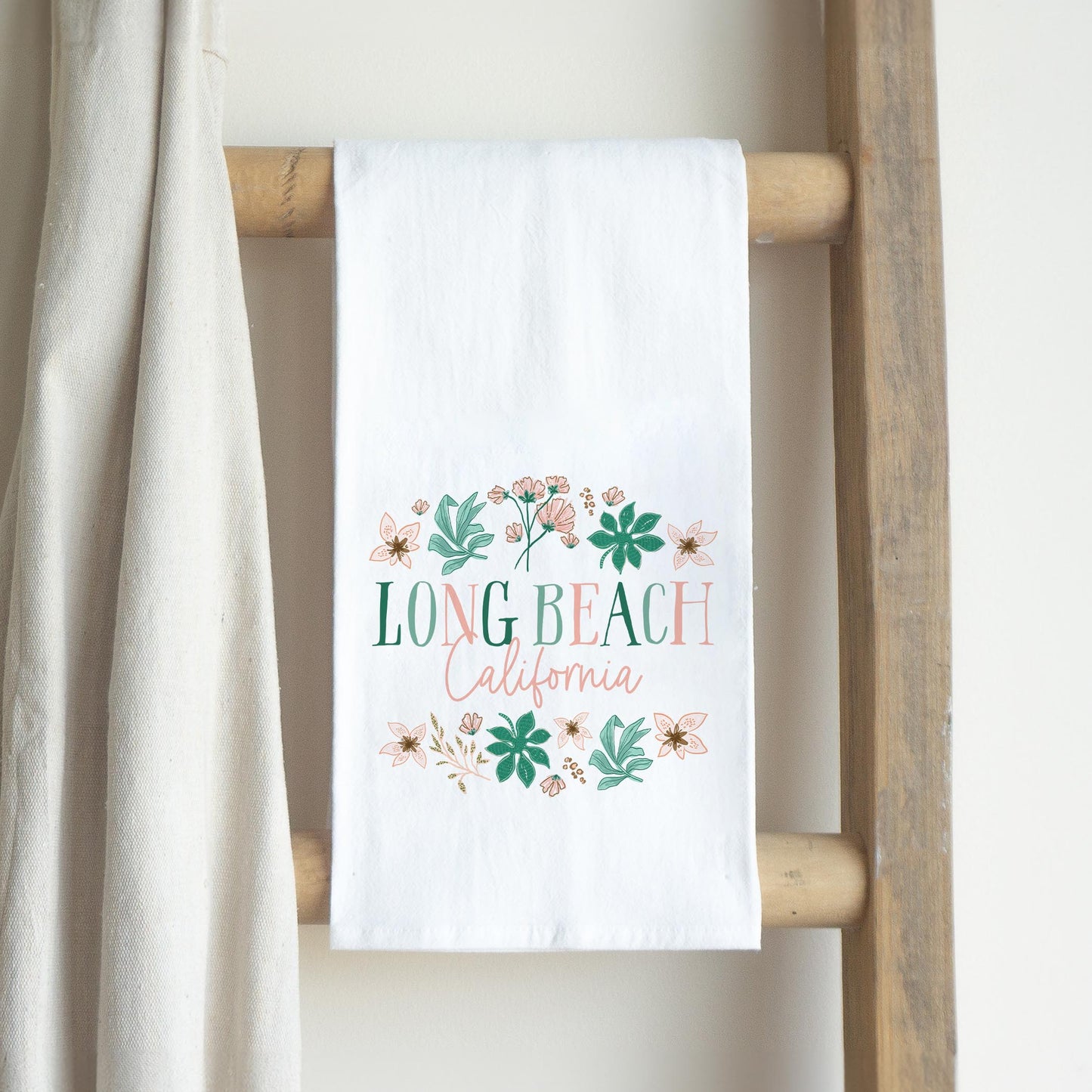 Cotton Tea Towel White-Love+Local Lush Tropics -2
