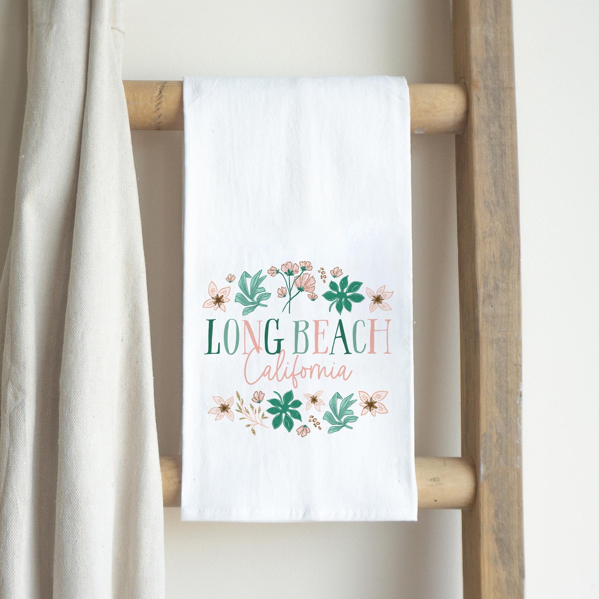 Cotton Tea Towel White-Love+Local Lush Tropics -2