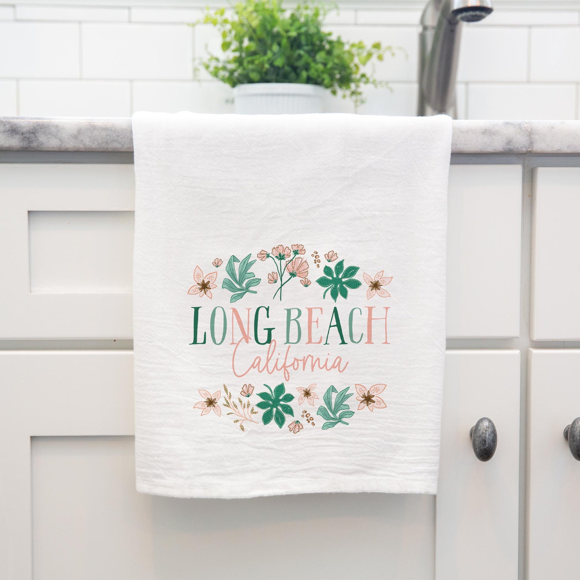 Cotton Tea Towel White-Love+Local Lush Tropics -3