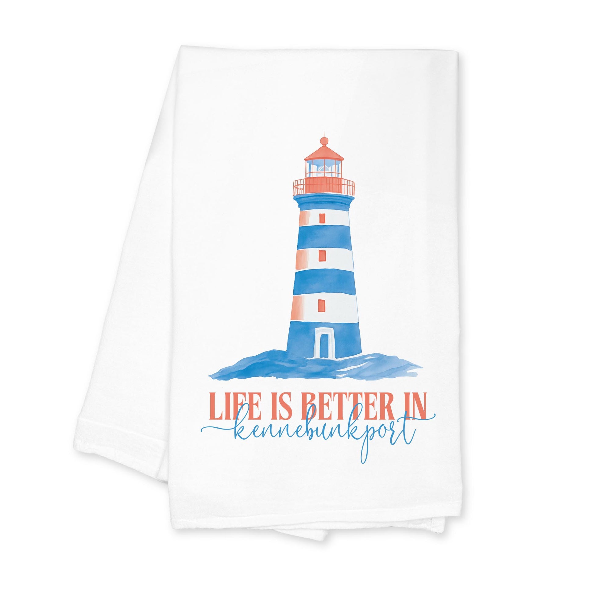 Cotton Tea Towel White-Love+Local New England Tides -0