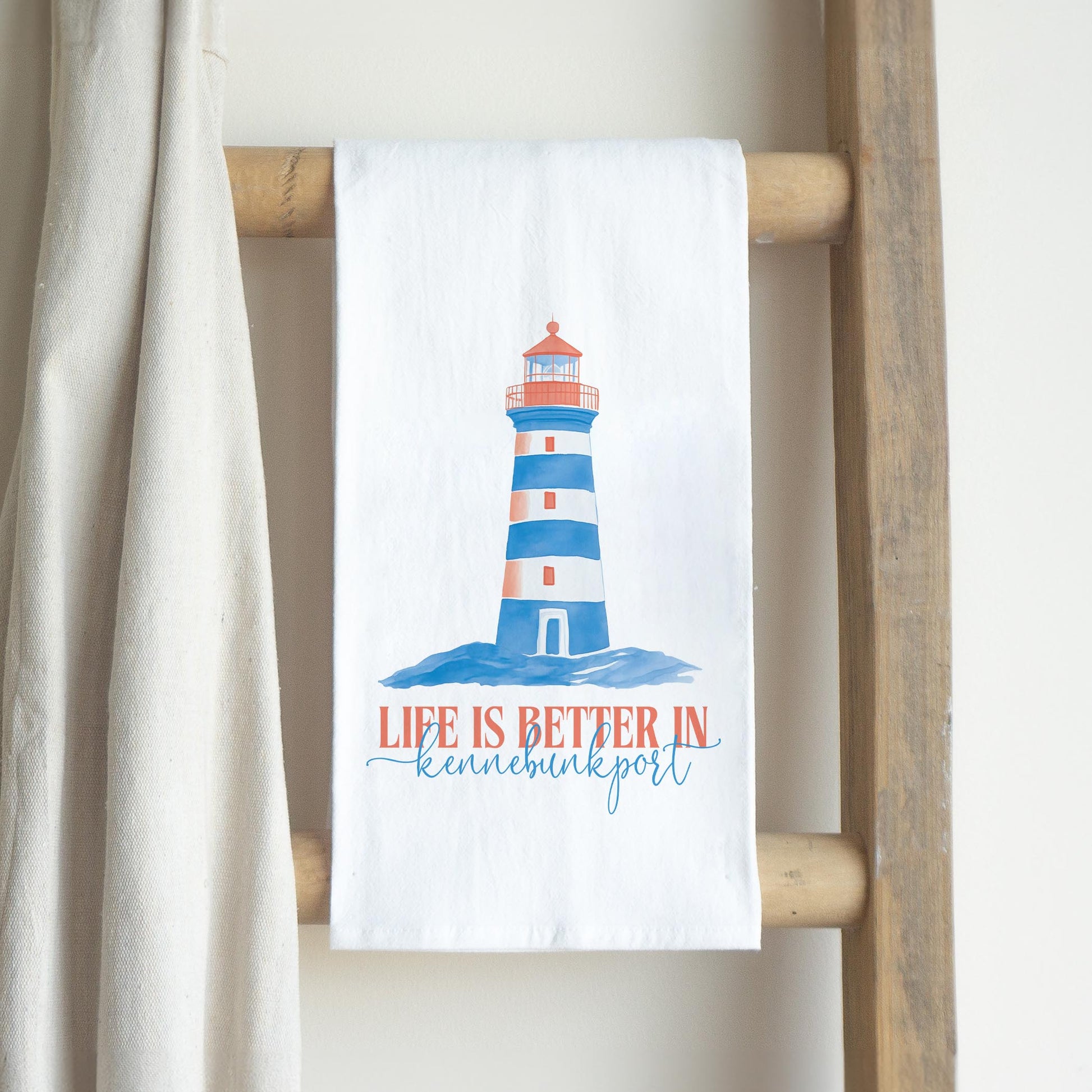 Cotton Tea Towel White-Love+Local New England Tides -2