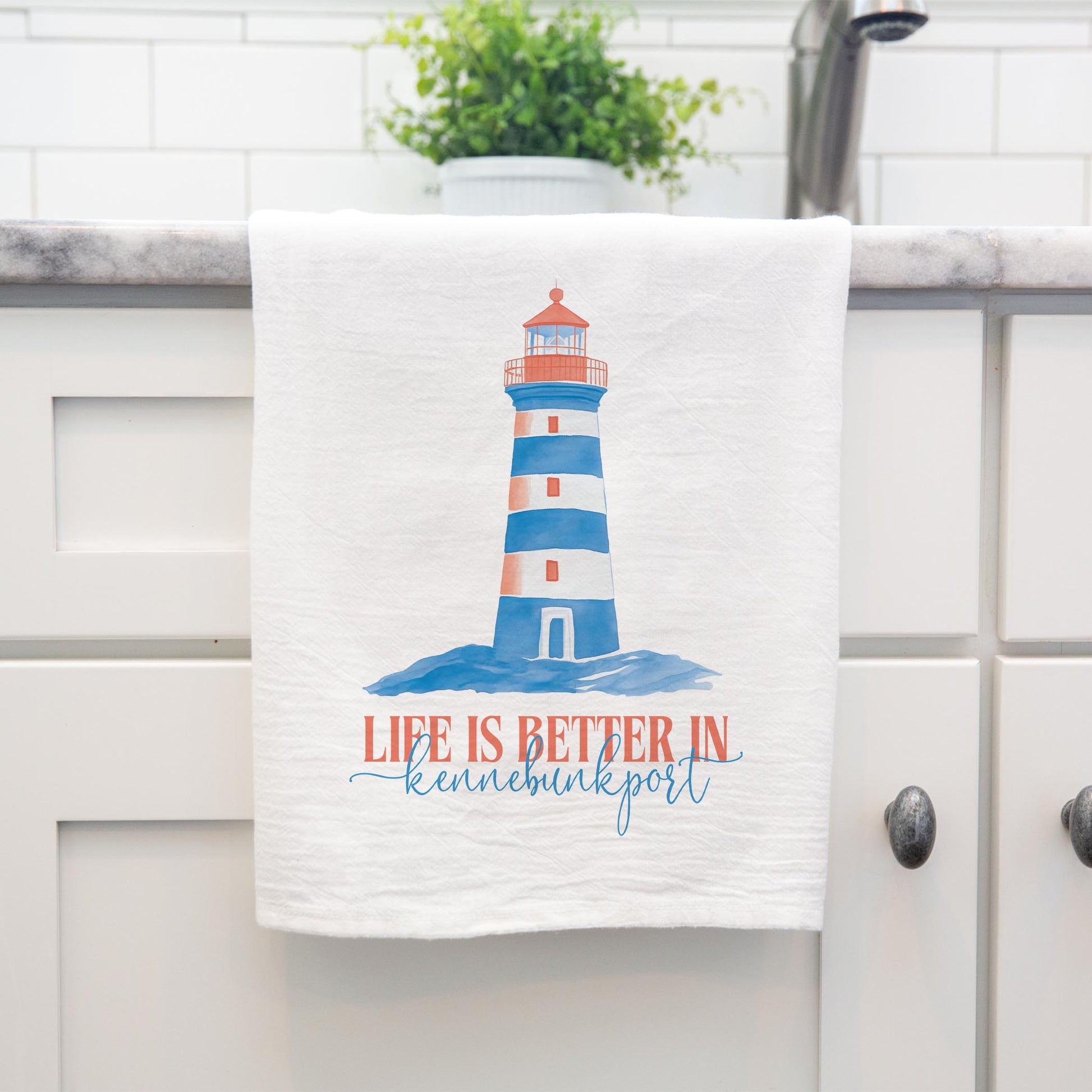Cotton Tea Towel White-Love+Local New England Tides -3