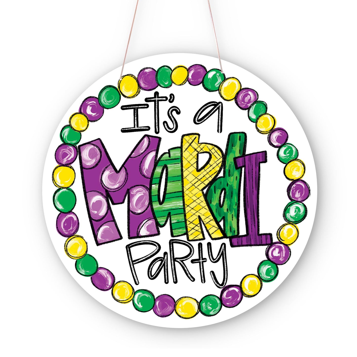 20" Door Hanger-Mardi Gras Mardi Party