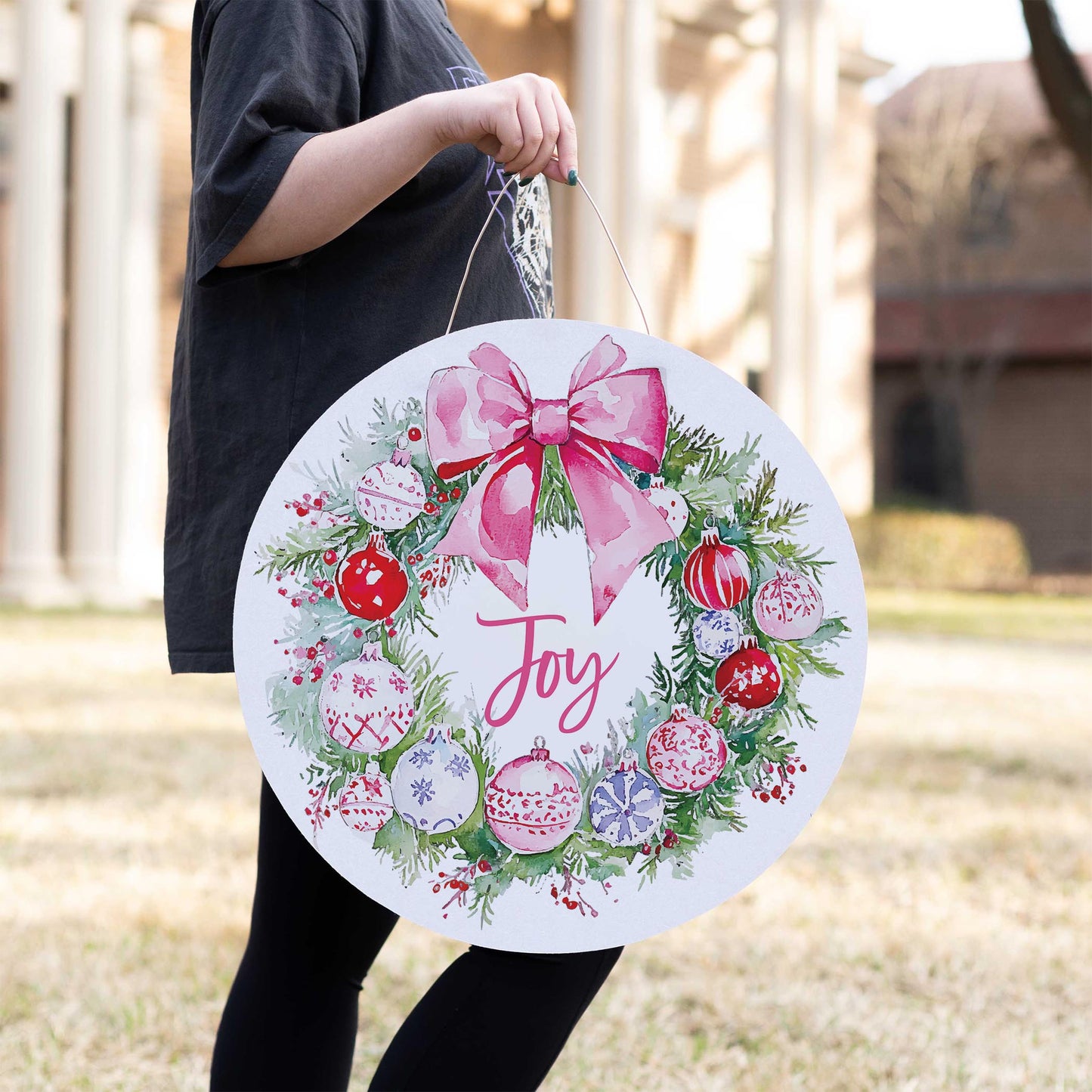 20" Door Hanger-Blush & Baubles - A Grand Millennial Christmas -2