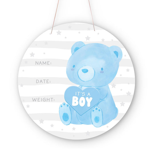 20" Door Hanger-It's A Boy Baby Announcement