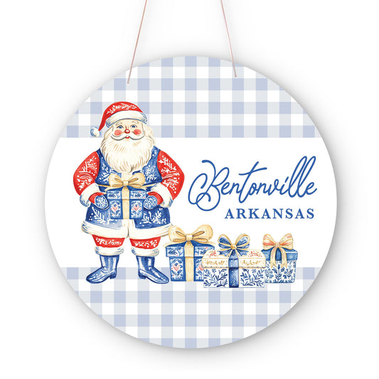 20" Door Hanger-Love+Local Blue Noel - A Grand Millennial Christmas -0