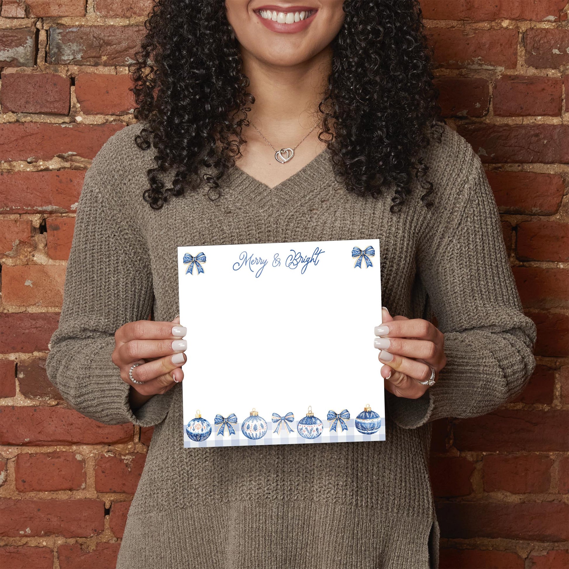 8x8 Glass Dry Erase-Blue Noel - A Grand Millennial Christmas -2