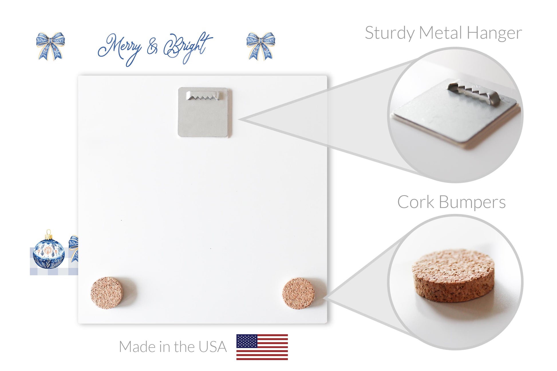 8x8 Glass Dry Erase-Blue Noel - A Grand Millennial Christmas -7