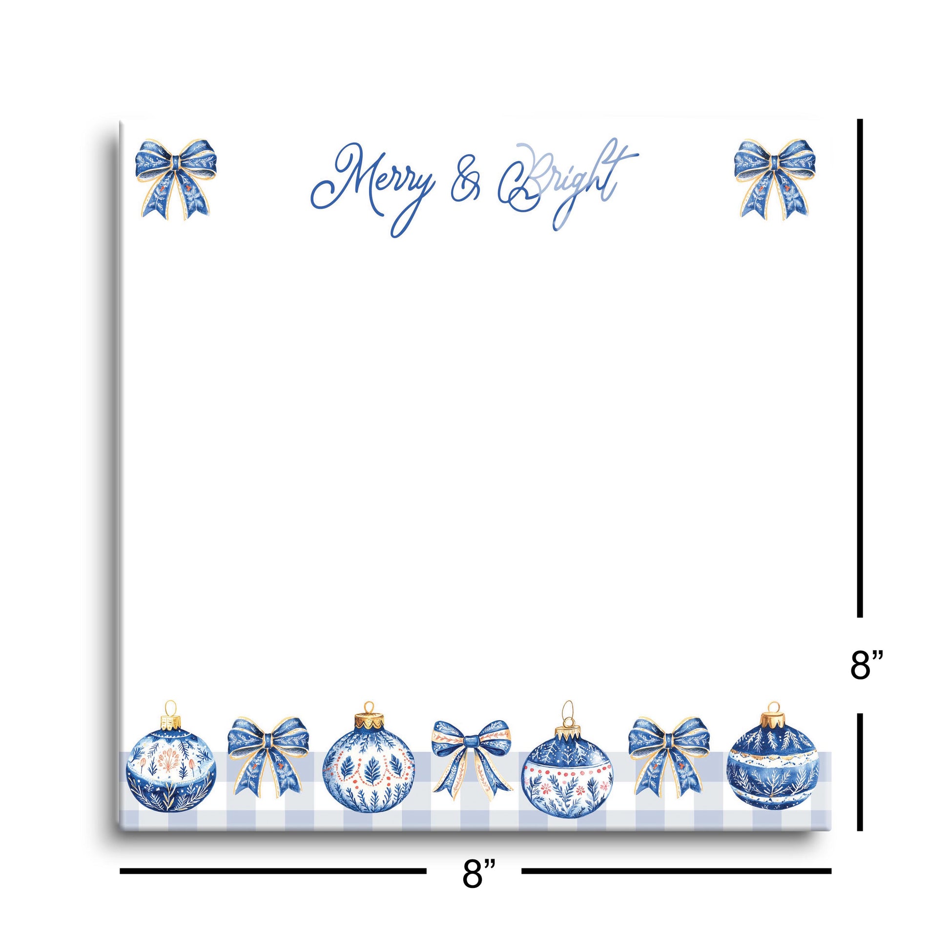 8x8 Glass Dry Erase-Blue Noel - A Grand Millennial Christmas -8