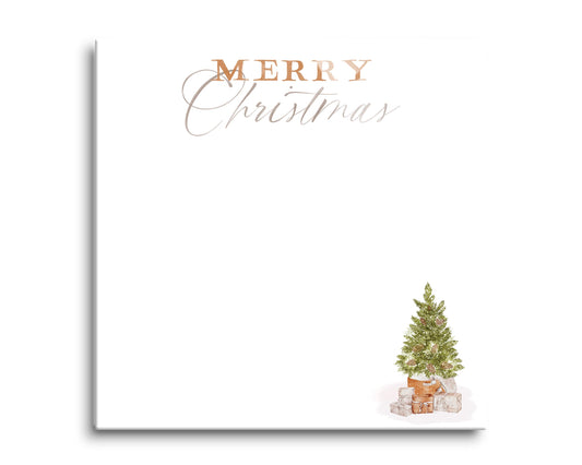 8x8 Glass Dry Erase-Cottage Tree Merry Christmas